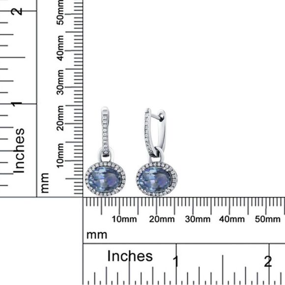 925 Sterling Silver with 4.44 Cttw Cassiopeia Mystic Topaz Oval Drop Earrings - Picture 5 of 5